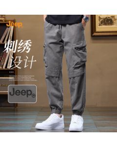 JEEP Men's Casual Pants Spring/Summer New Multi-Pocket American Style Cuffed Loose-Fit Trousers
