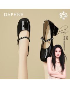 Daphne Mary Jane Women's Shoes Chinese Chunky Heels with Dress Fairy Style Flats Black 36