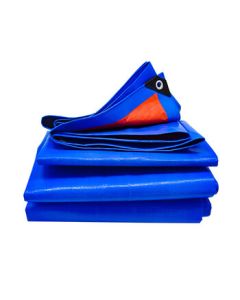 Central Industrial Products Plastic Rainproof Tarp, Thickened Blue & Orange Canvas, Outdoor Sunshade Tarpaulin, 3*4m, Unit: Piece