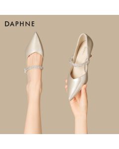 Daphne Women's High Heels Autumn New Style Thin Heel Dress Shoes Mary Jane Pumps 4025404005 Champagne Gold 36