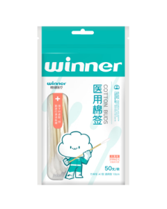 Winning Medical Cotton Swabs Bamboo Stick Type A1 Universal 10cm 50 Pieces for Medication Cleaning and Disinfection (For Order Fulfillment)
