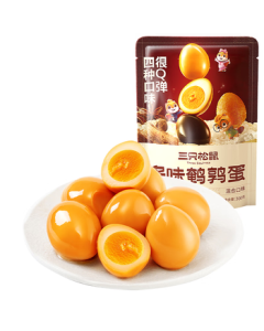 Three Squirrels Flavorful Quail Eggs 300g - Salted, Marbled, Iron Eggs, Tiger Skin Eggs, Snack Packets