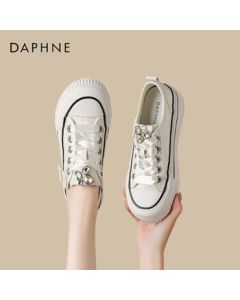 Daphne Women's Casual Shoes New Chinese Style Canvas Platform Sneakers 4024101539 Beige 36