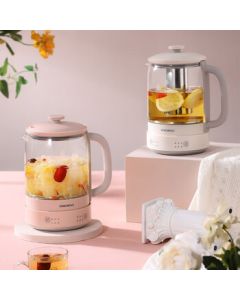 DAEWOO Health Kettle, 1.5L Multi-function Thermostatic Electric Kettle with Tea Infuser DYYS-15N80, Chantilly Pink