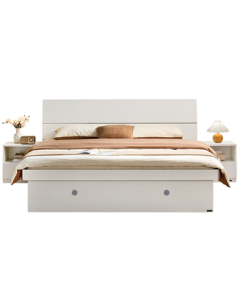 QuanU Home 1.8m x 2m High-Storage Platform Bed, Modern Minimalist Double Bed for Master Bedroom
