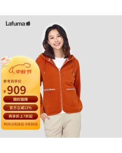 LAFUMA Women's Fleece Jacket with Hood, Outdoor Camping Warm Casual Open Front Coat LFJA3CR61