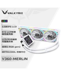 VALKYRIE V360 MERLIN VK All-in-One CPU Liquid Cooler with 3.5-inch IPS LCD Screen, LCP Fan Blades, Supports LGA1700