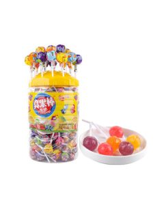 Crayon Shin-chan Real Fruit Sticks 1260g*1 Tub Assorted Fruit Flavors Lollipops Snack Gift Bulk Wedding Candy