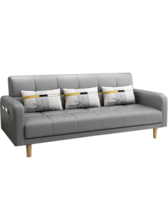 Huakai Star Sofa Bed, Dual-Use Folding Sofa Bed, Double Seater Tech Fabric Sofa S96 Grey Tech Fabric 2 Meters