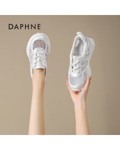 DAPHNE Daphne Dad Shoes Women's Breathable Sports Running Shoes for Female Students - White Size 39