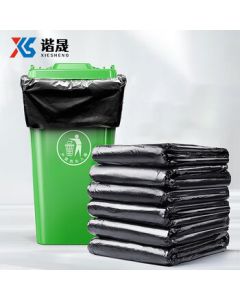 Xiesheng Large Black Trash Bags for Property, Sanitation, Schools, and Hotels 100cm*110cm Standard Thickness 2.8 Silk 50 Bags/Pack 1 Pack