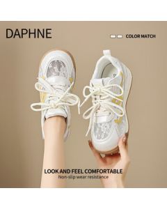 DAPHNE Women's Shoes 2025 Summer Bestseller White Sneakers Casual Fashion Platform Shoes Comfortable Trendy Versatile