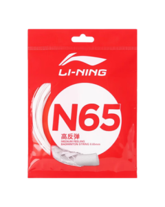 LI-NING Badminton String N65 High Rebound Special Durable String with Crisp Hitting Sound, Off-White