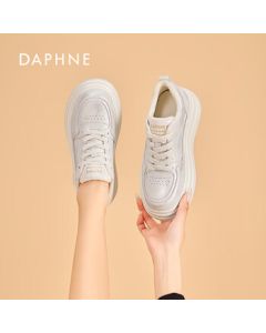Daphne Women's Thick-Soled Sneakers Casual Shoes Pearl White Size 37