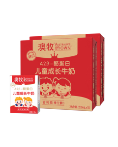 Australia's Own Children's Growth Milk A2β-Casein Iron Zinc VD for Babies & Students Full-Fat Breakfast Milk 200ml*30 Boxes Bulk Pack