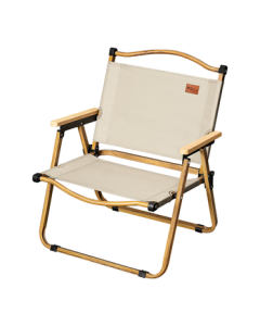 SERIES CLEAR Portable Folding Camping Chair - Lightweight Outdoor Gear, Medium Round Tube Khaki