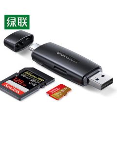UGREEN USB High-Speed 2-in-1 Multi-Function Card Reader Supports TF/SD DSLR Camera 2.0 Dual Card Single Read CM304 40295