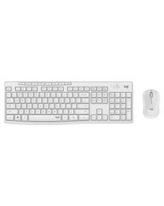 Logitech Wireless Keyboard and Mouse Combo, Business Office Keyboard and Mouse Set, Full Size with 2.4G Wireless Receiver MK295, White