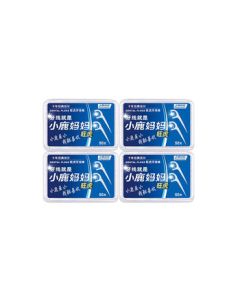 Deer Mom Round Waxed Dental Floss Picks 50 Pcs x 4 Boxes, Ultra-Thin Toothpicks for Teeth Cleaning, Convenient Family Pack