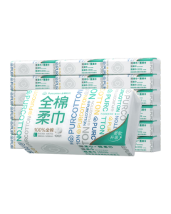 PurCotton [Same as Sun Yingsha] Facial Towels 100 Sheets * 18 Packs 100% Cotton Soft Towels Disposable Whole Box 20*20CM