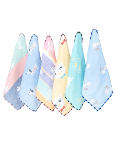 Nan Jiren Class A Jacquard Gauze Drool Bibs for Newborns and Infants, 5-Pack Baby Washcloths, Face Towels, Handkerchiefs