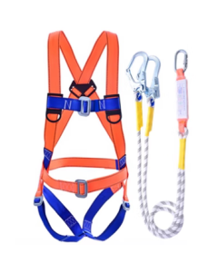 M&G Fall Arrest Safety Harness Full Body Strap Dual Rope Dual Hook with Shock Absorber - One Size