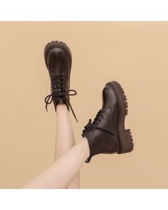 Daphne Brown Martin Boots Women 2023 Autumn Winter Short Boots British Style Ankle Boots Women Single Boots Shoes Brown 37