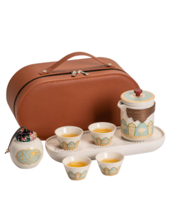 Porcelain Brand Tea Set Travel Tea Set Portable Ceramic Quick Cup Festival Gift Housewarming Gift for Elders