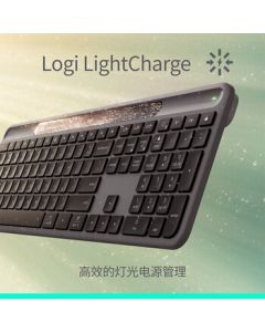 Logitech K980 Solar Keyboard - Office Keyboard, Wireless Keyboard, Portable Ultra-Thin Keyboard, 3-Device Switching, Black (Receiver Sold Separately)
