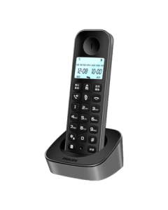 PHILIPS Digital Cordless Telephone / Wireless Landline Phone / Handset with Intercom, Three-Way Calling, Hands-Free for Home and Office DCTG1602 (Black)
