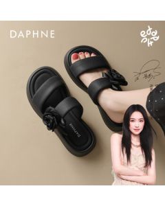 Daphne Women's Sandals Thick Platform Height Increase Summer New Style Outdoor Beach Fairy Roman Sandals Black 37