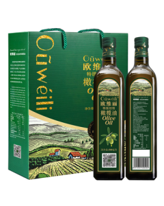 Ouweili Spanish Imported Extra Virgin Olive Oil Gift Set for Pregnant Women and Children, 500ml*2 Bottles, Mid-Autumn Festival Gift