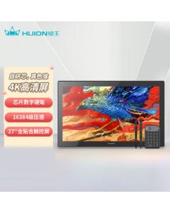 HUION Kamvas Pro27(4K) Drawing Display Pen Tablet Screen LCD Graphics Monitor with 10-Finger Touch for Designers