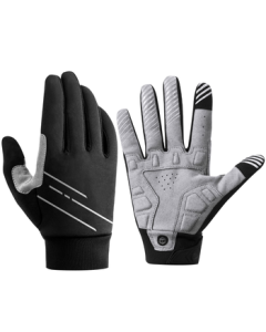 JD Jingzao Riding Gloves Motorcycle Long Finger Bicycle Gloves Full Finger Unisex Bike Gloves for Autumn/Winter Warmth XL Size