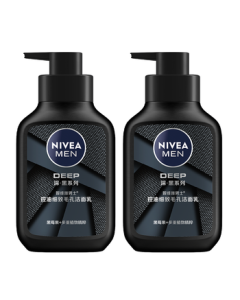 NIVEA Men's Facial Cleanser Set - Hydrating, Pore Minimizing, Deep Black DEEP Oil Control & Refining Pore Cleansing Duo