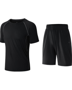 JINGDONG Jingzao Autumn/Winter Running Sportswear Set - Quick-Dry Shirt, Fitness Training, Badminton, Basketball, Cycling Outfit - XL