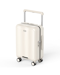 JOYGATRIP Wide Pull Handle Suitcase for Women, Stylish Carry-On Luggage for Students and Men, Milk Coffee Color, 20 Inches