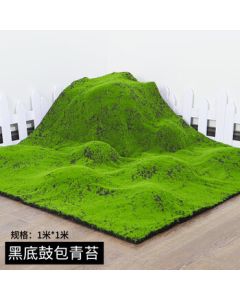 Oushuomai Black-Backed Moss Mat 1m*1m, Artificial Moss Simulation Turf, Fake Moss Green Carpet