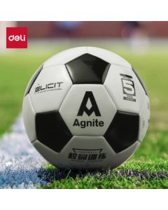 Deli No. 5 Soccer Ball for Youth and Adults - Standard PVC Machine-Stitched Durable Training Match Football for School and Exams