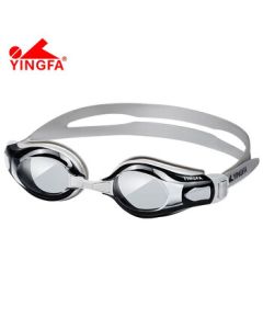 YINGFA Swimming Goggles - HD Anti-Fog Waterproof Comfortable Training Flat Lens Large Frame Goggles for Men and Women (Gray)