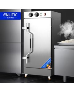 Enlitic Commercial Rice Steamer 12-Tray Steam Cabinet for Canteens, Schools, and Catering Equipment – Safe Dry-Burn Protection, Fully Automatic Steamer for Buns, Mantou, and Rice, Model ZF-B12