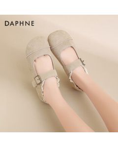 Daphne Birkenstock Women's Shoes 2025 Spring Soft-Soled Mary Jane Flats Versatile Ballet Flat Shoes Grey 37