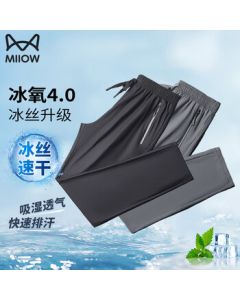 Manmade Cool Touch Ice Silk Pants for Men, Summer Trendy Ultra-Thin Loose Casual Breathable Quick-Dry Straight Leg Trousers