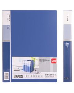 Deli Document Folder 5005 (A4 60 Pages) Blue Multi-Page Office Folder