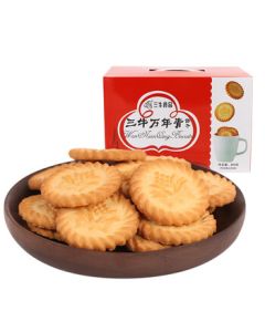 San Niu Shanghai Evergreen Biscuits Classic Scallion Flavor Crispy Biscuits Large Box with Independent Gift Packaging 800g/Box