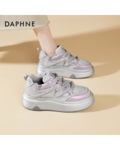 Daphne Women's Thick-Soled Sneakers New Spring Casual Versatile Height-Increasing Sports Leisure Shoes 4025101216 Purple Size 38