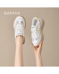 DAPHNE DAPHNE Women's Chunky Sole Training Shoes Anti-Slip Running Sneakers Yellow Size 36