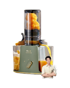 Bear Slow Juicer Household Juice Extractor with Pulp Separation Fully Automatic Multi-function Electric Cold Press Fruit and Vegetable Juicer Large Feeding Chute NFC Juice Machine YZJ-D01Y6