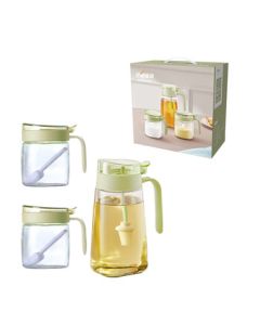 Aiyiyao Select Crystal Series Oil Bottle and Spice Jar 3-Piece Set CJ-21124