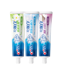 Crest 3D White Toothpaste - Baking Soda Whitening, Anti-Yellowing, Cavity Prevention - 3 Tubes (510g Total) - JD Self-Operated (New/Old Packaging Randomly Sent)